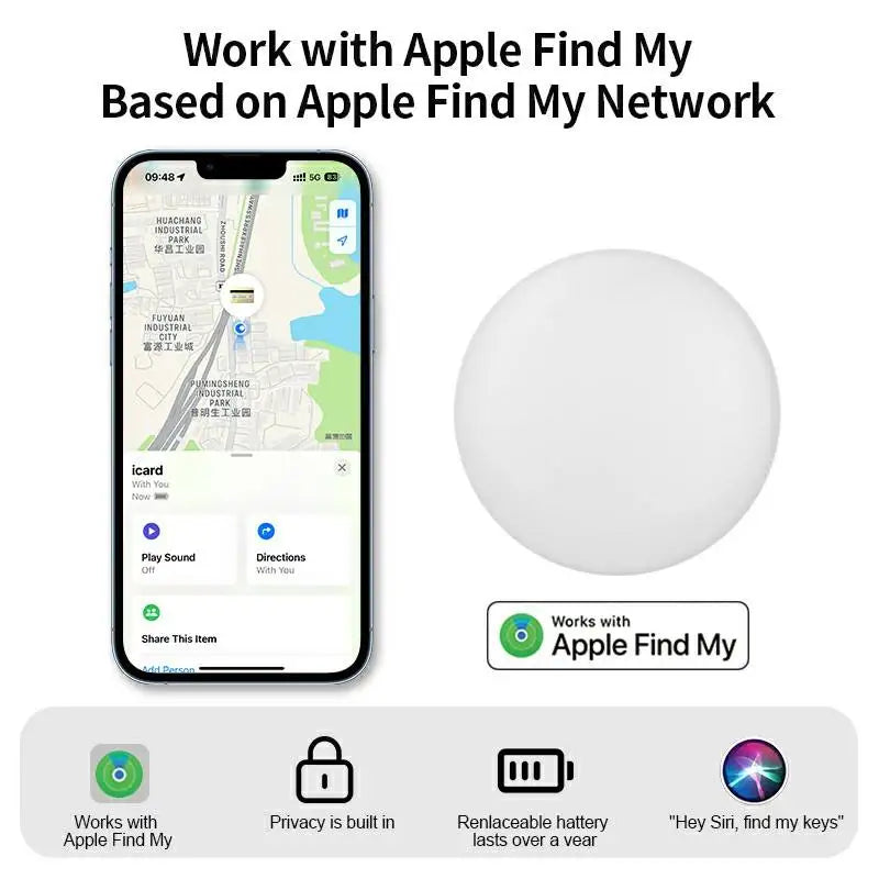 Advanced MFi Certified Smart Air Tag - Multi-Functional GPS Tracker Locator for Pets, Keys, Wallets, and Luggage